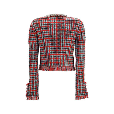 Self-Portrait Red Cotton Full-Length Jacket