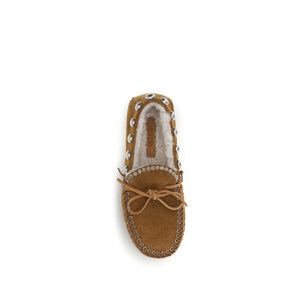 Isabel Marant Brown Calf Leather Bos Taurus Slip-On Loafers