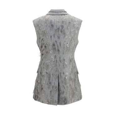 Brunello Cucinelli Gray Wool Oves Aries Sleeveless Jacket
