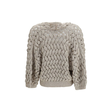 Brunello Cucinelli Beige Silk Cardigan
