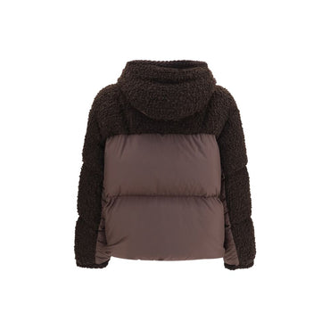 Moncler Brown Wool Oves Aries Full-Length Jacket