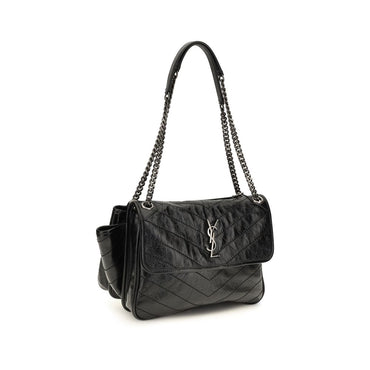 Saint Laurent Black Calf Leather Bos Taurus Shoulder Bag