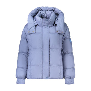 Pepe Jeans Blue Polyester Womens Jacket With Removable Hood
