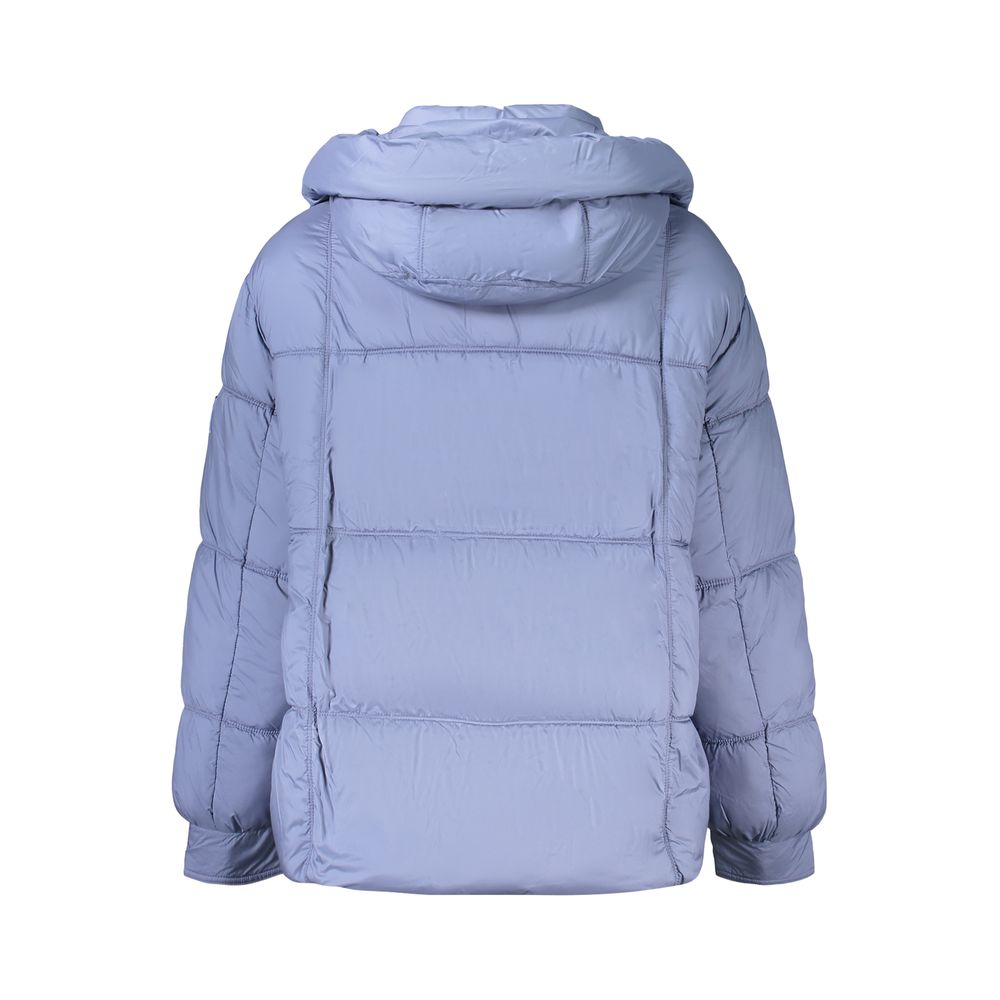 Pepe Jeans Blue Polyester Womens Jacket With Removable Hood