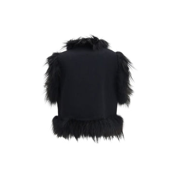 Fendi Black Wool Oves Aries Sleeveless Jacket