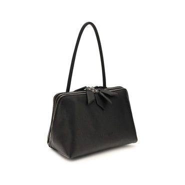 The Attico Black Calf Leather Bos Taurus Shoulder Bag