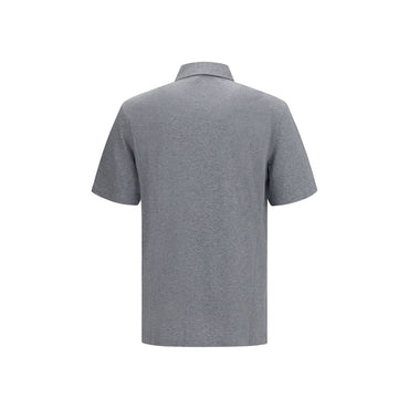 Brunello Cucinelli Gray Cotton Polo Shirt