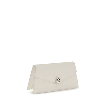 Alexander McQueen White Calf Leather Bos Taurus Shoulder Bag
