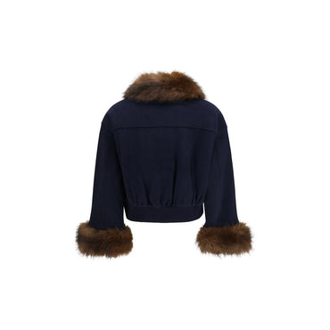 Self-Portrait Blue Wool Oves Aries Jacket