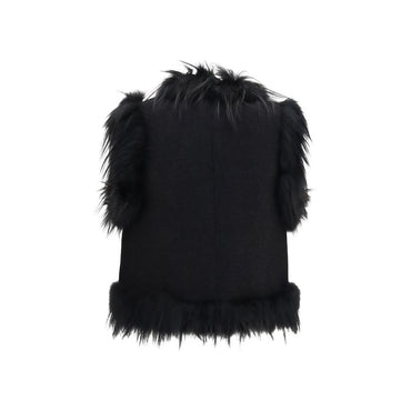 Fendi Black Wool Oves Aries Sleeveless Jacket