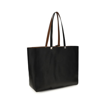Valentino Garavani Black Calf Leather Bos Taurus Shoulder Bag