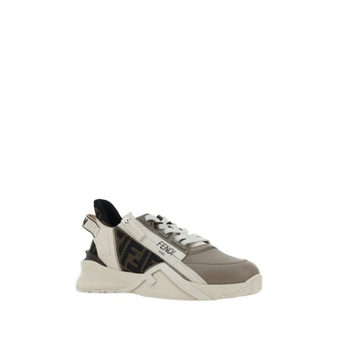 Fendi Brown Calf Leather Bos Taurus Athletic Sneakers