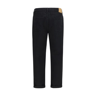 Brunello Cucinelli Black Cotton High-Waisted Jean