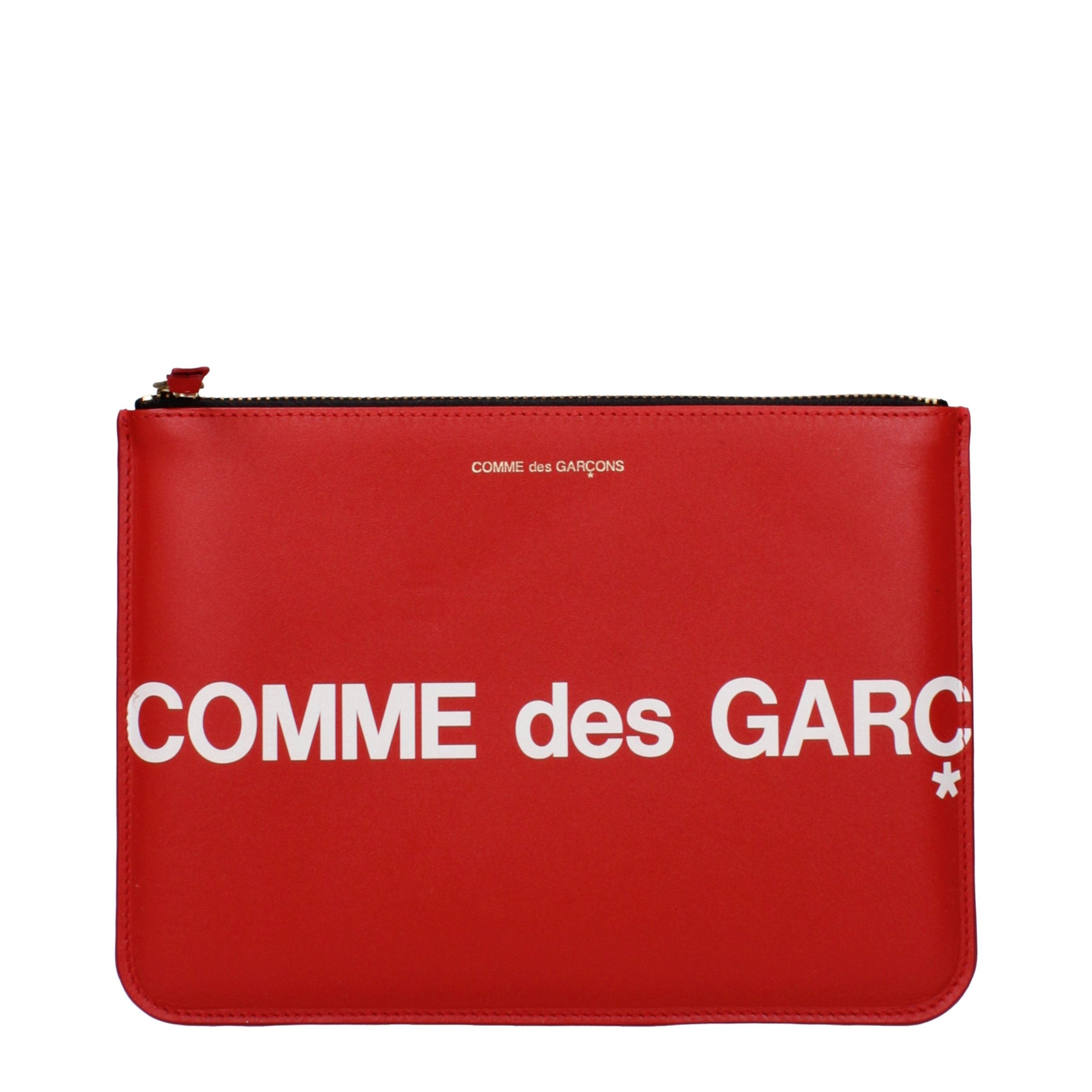 Comme Des Garçons Red Leather Clutch Bag
