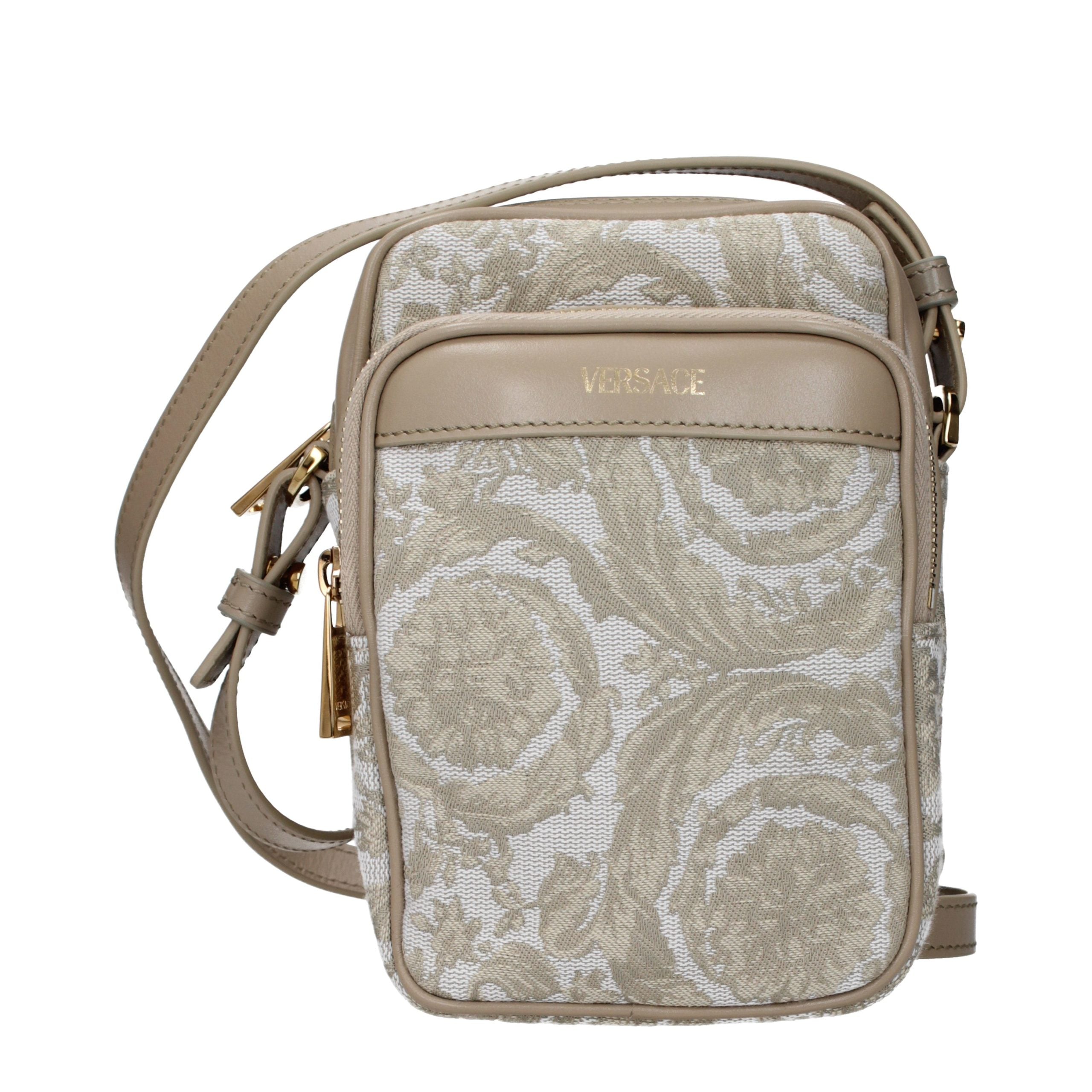 Versace Beige Fabric Crossbody Bag