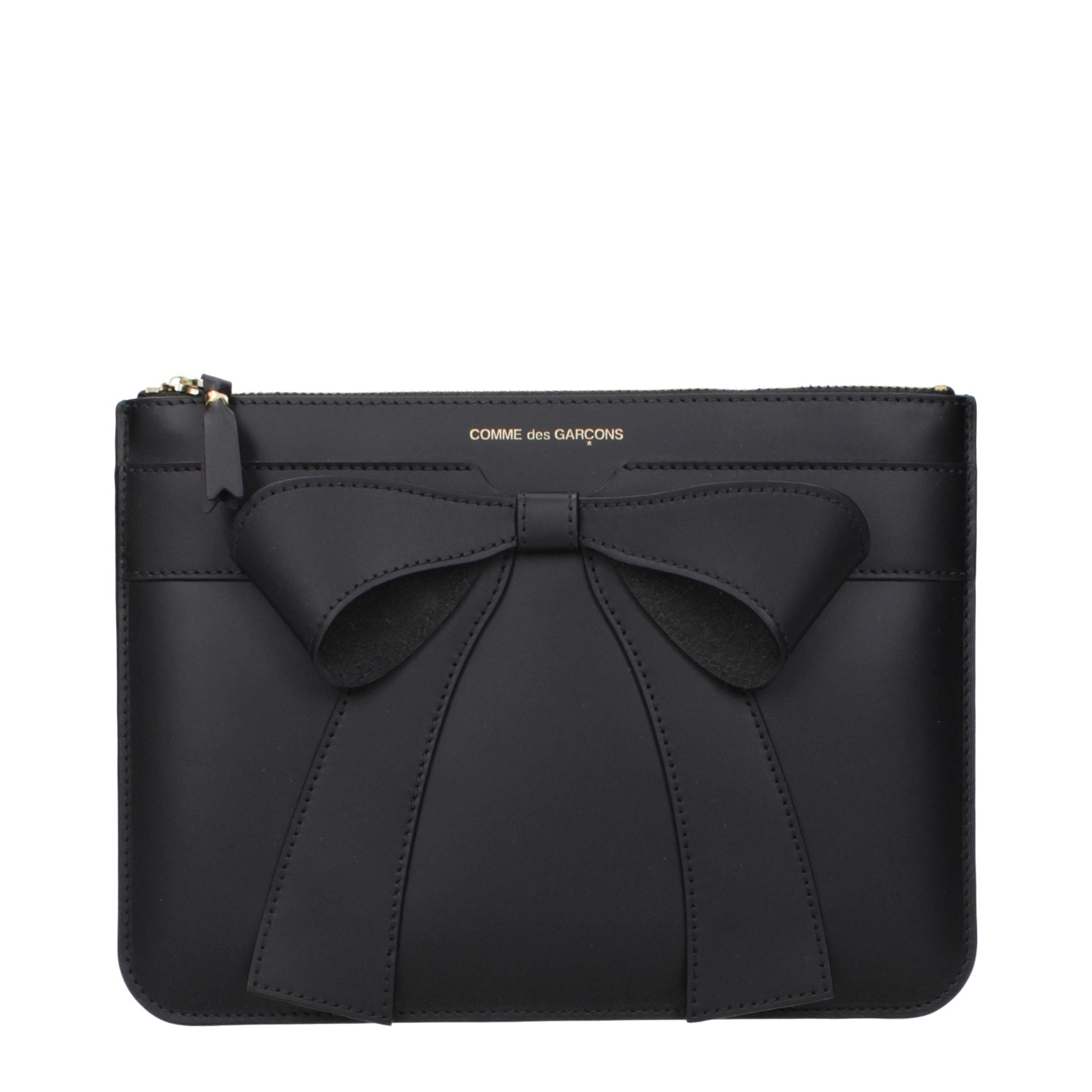 Comme Des Garçons Black Leather Clutch Bag