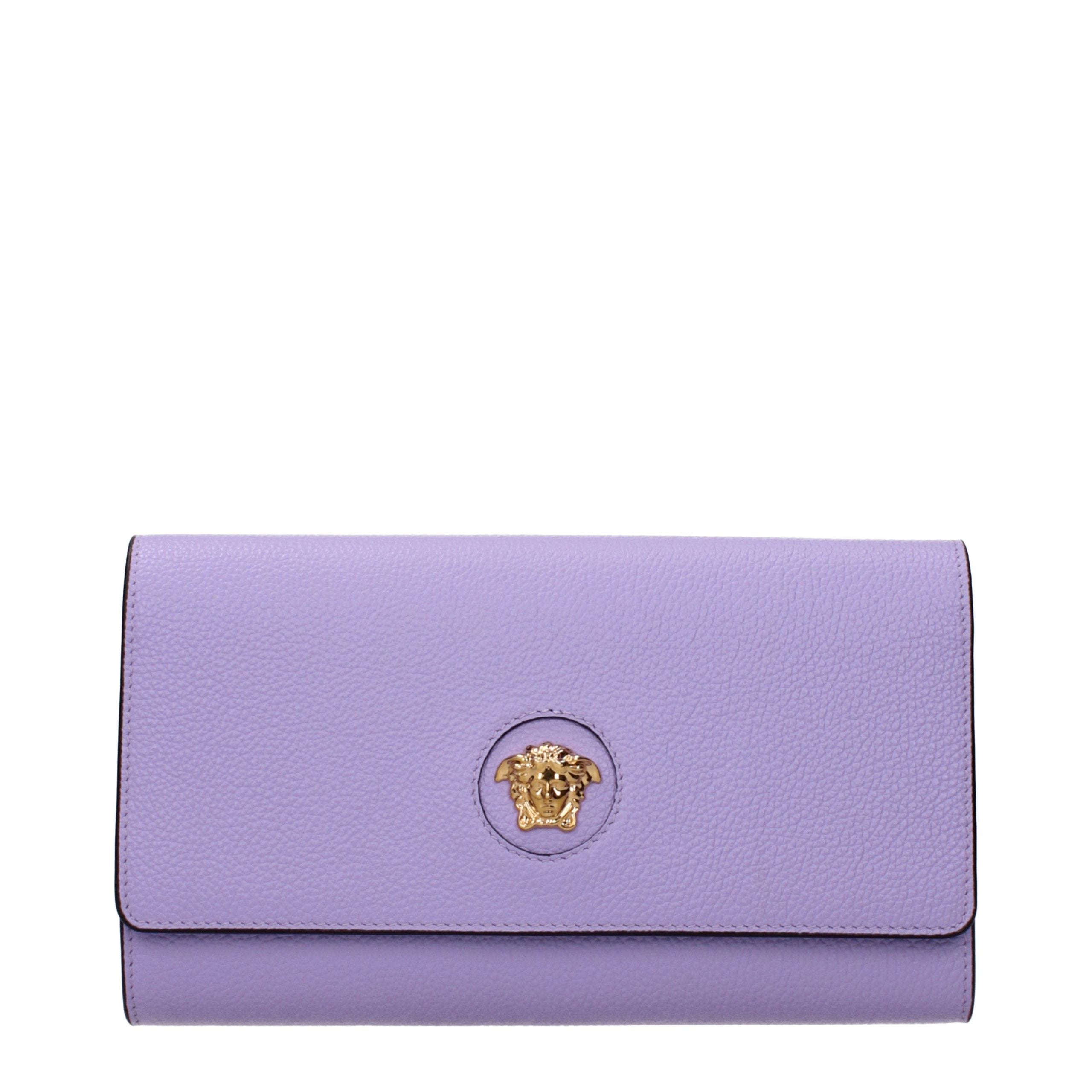 Versace Purple Leather Clutch Bag