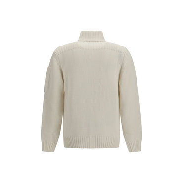C.P. Company White Wool Oves Aries Cardigan