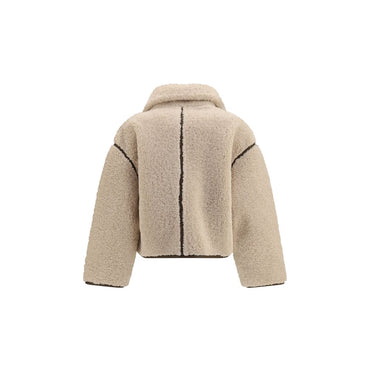 PINKO Beige Polyester Full-Length Jacket