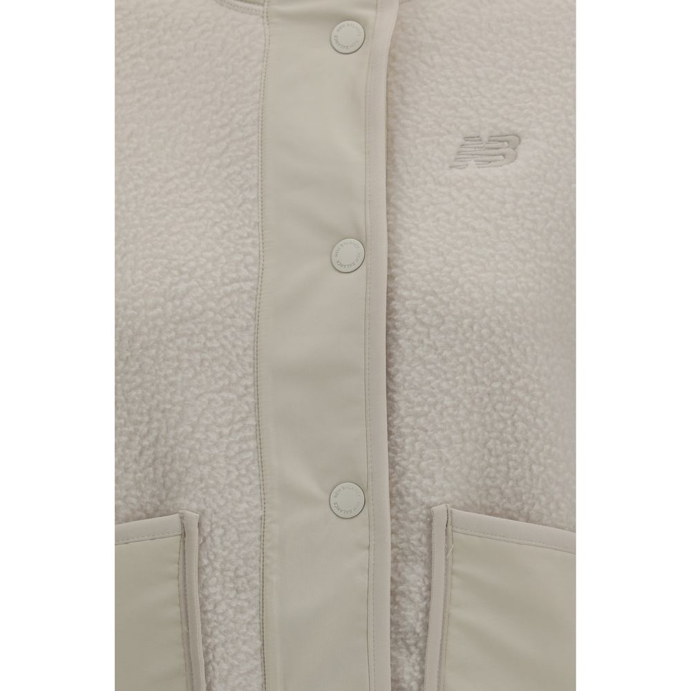 New Balance White Recycled Polyester Shell Jacket