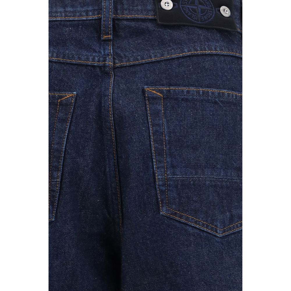 Stone Island Blue Cotton Jeans Denim