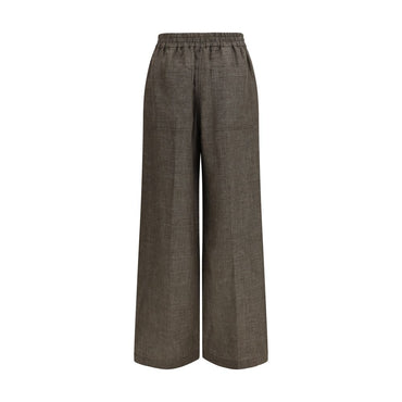 Brunello Cucinelli Brown Linen Casual Pants