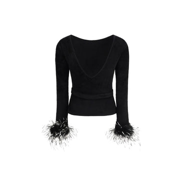 Self-Portrait Black Viscose Blouse