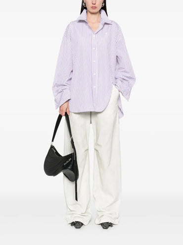 The Attico The Attico white and purple striped oversized shirt