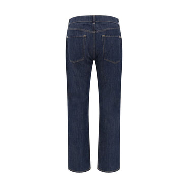 7FOR Blue Cotton Straight-Leg Jeans