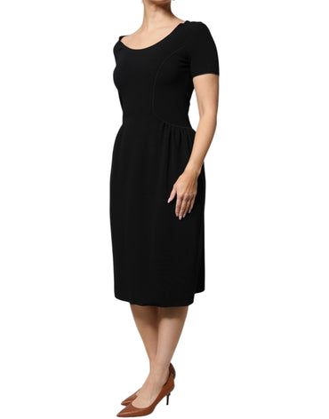 Emporio Armani Black Midi Dress - Black dress worn by a person