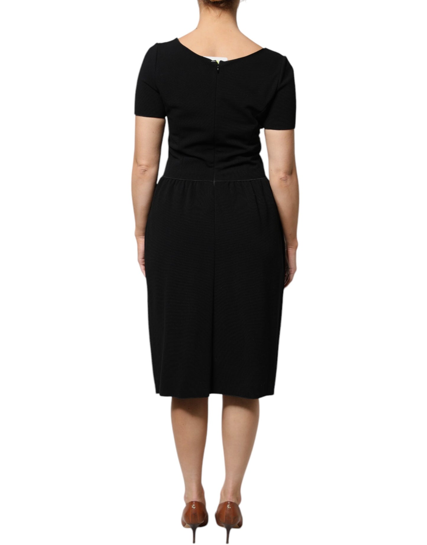 Emporio Armani Black Midi Dress - Black dress worn by a person
