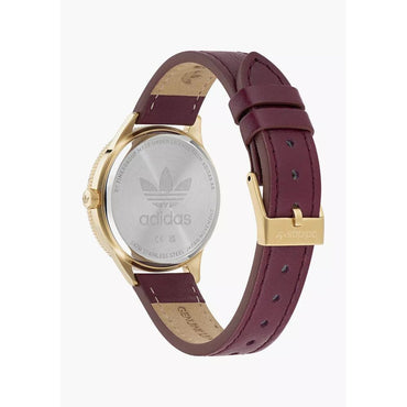 Adidas Red Leather Watch