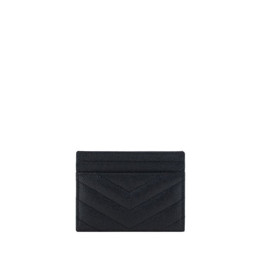 Saint Laurent Black Leather Card Holder