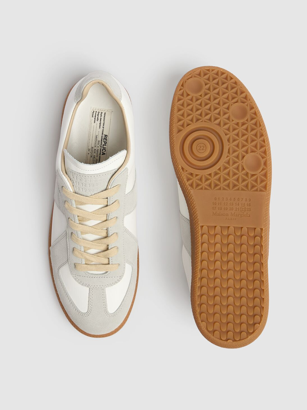 Maison Margiela Low Replica Leather And Suede Sneakers