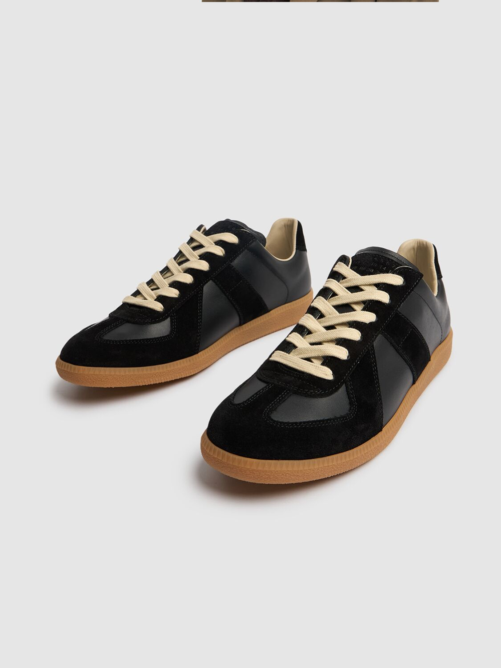 Maison Margiela Low Replica Leather And Suede Sneakers