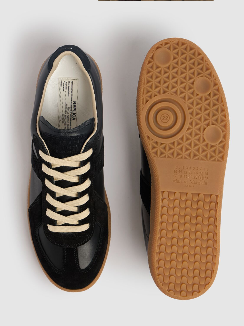 Maison Margiela Low Replica Leather And Suede Sneakers