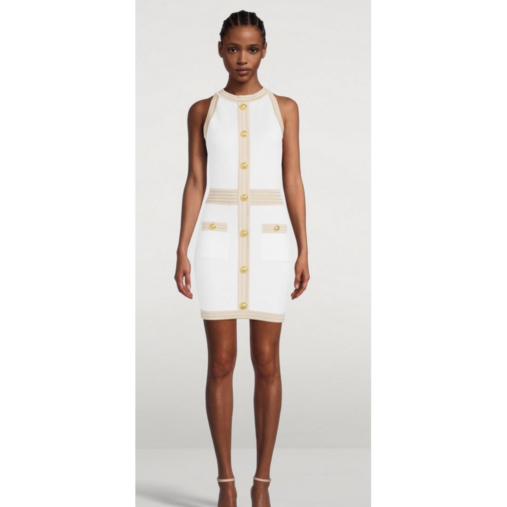 Balmain White Viscose Dress