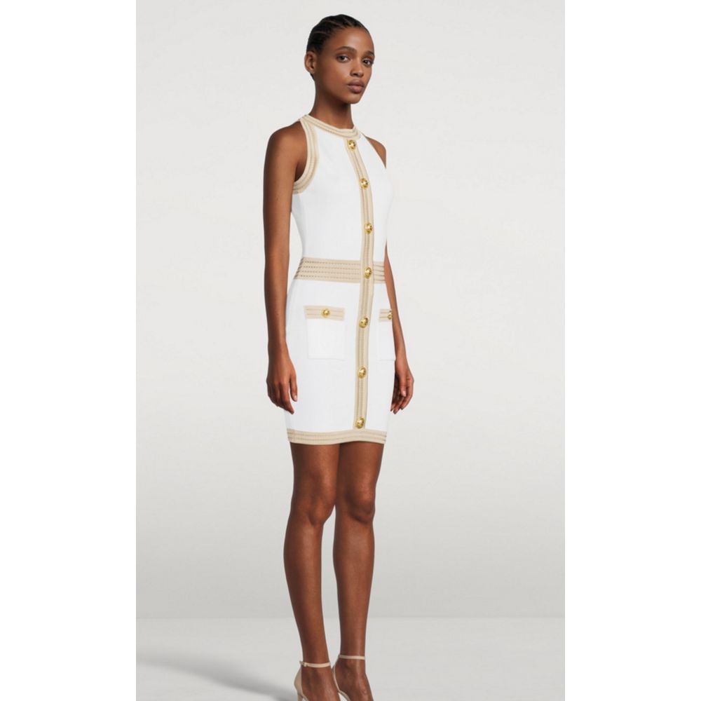 Balmain White Viscose Dress