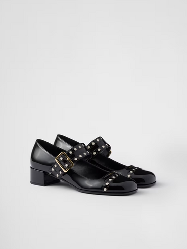 Prada Black Patent leather Mary Jane pumps