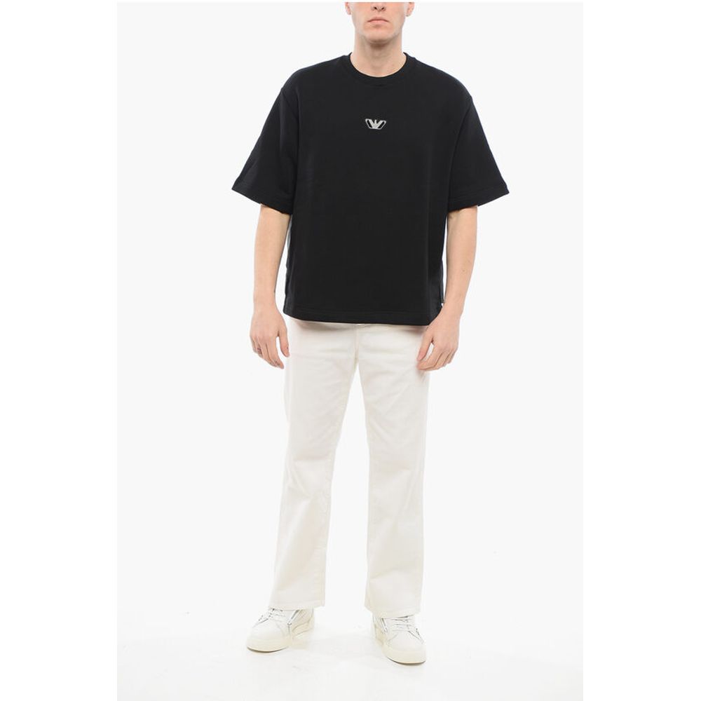Armani EMPORIO Short-sleeved Crew Neck Sweatshirt with Rubberized L