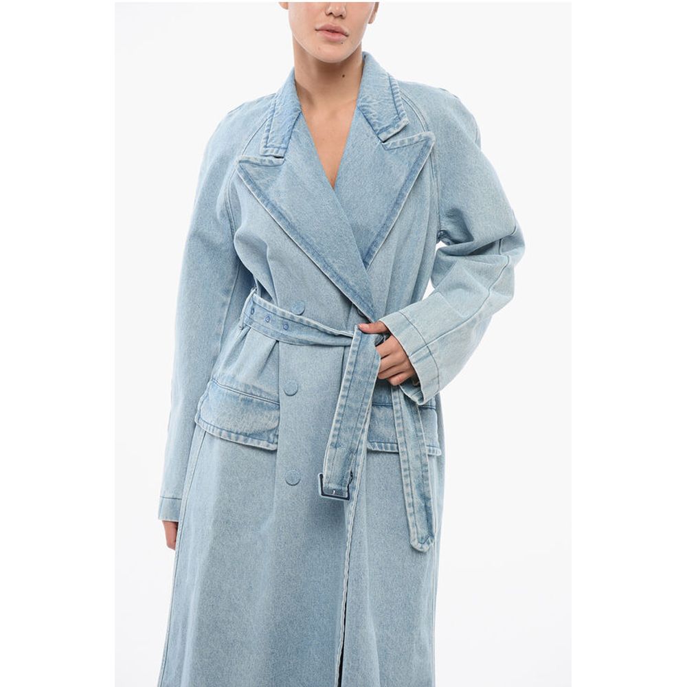 Dries Van Noten Double-breasted Denim Coat with Belt