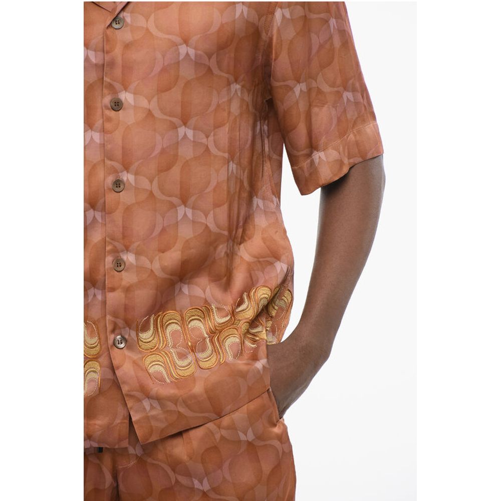 Dries Van Noten Chiffon CASSI Shirt with Embroidered Band