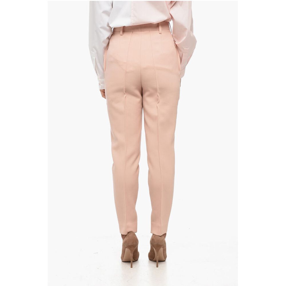 Prada Front Pleated Twill Wool Pants