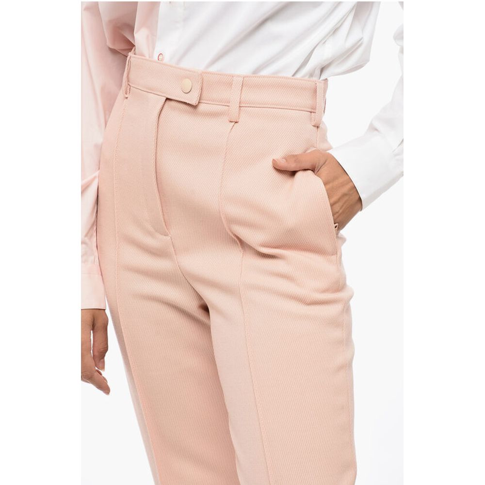 Prada Front Pleated Twill Wool Pants