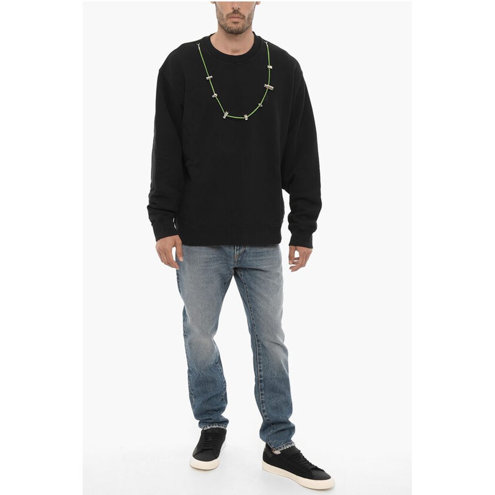 Ambush Cotton Crew-neck Sweatshirt with Removable necklace