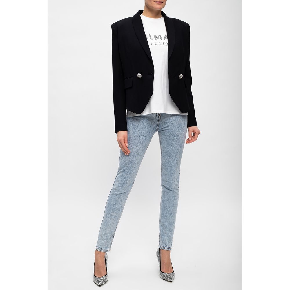Balmain Blue Cotton Jeans & Pant