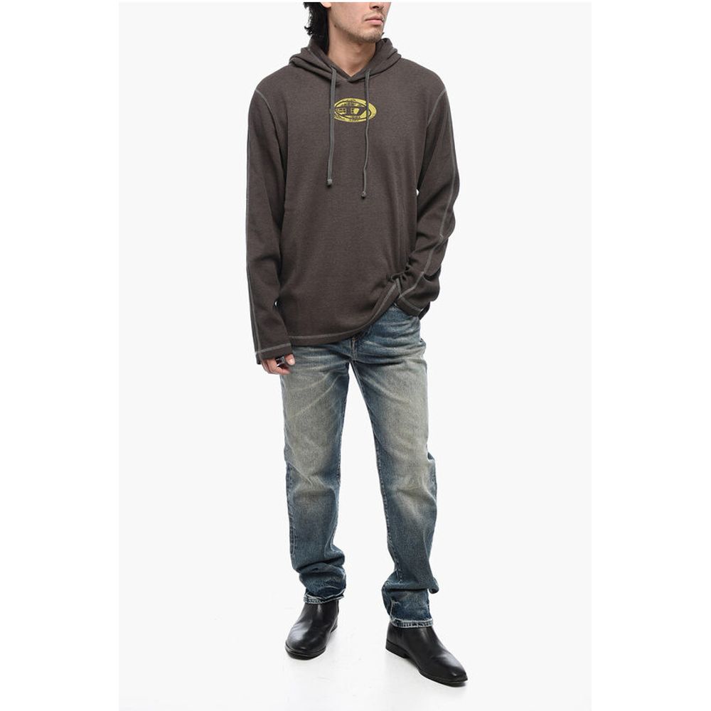 Diesel T-CRONE-LS Hoodie Sweatshirt with Washed Effect