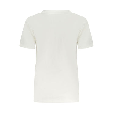 Converse White Cotton Women T-Shirt