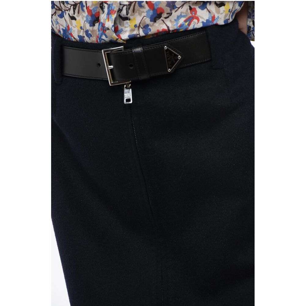 Prada Angora Blend Longuette with Leather Belt