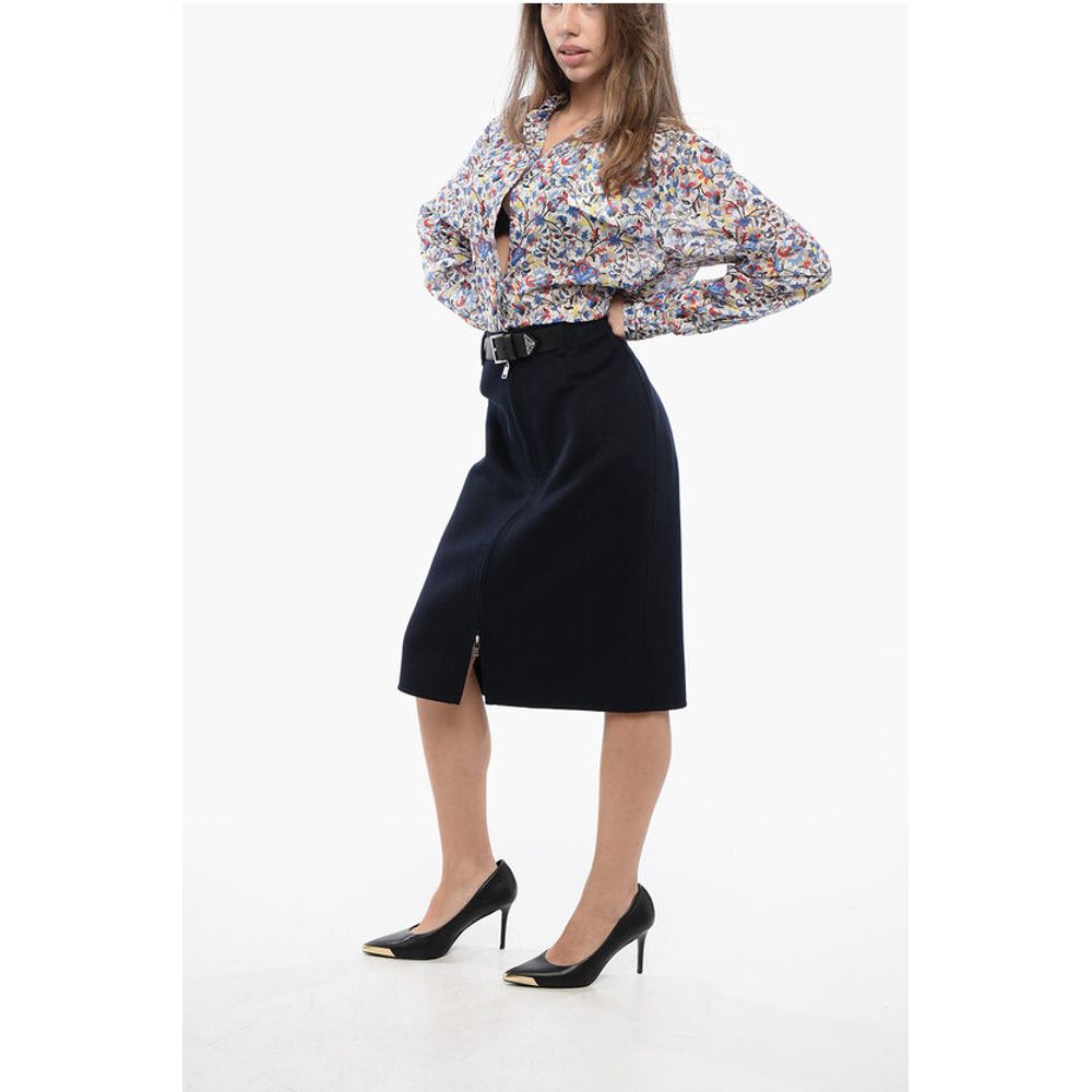 Prada Angora Blend Longuette with Leather Belt